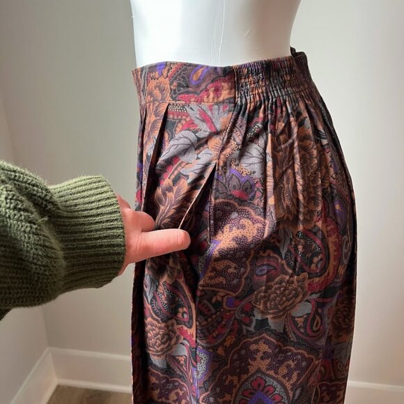 90's Paisley rayon skirt - Picture 4 of 10